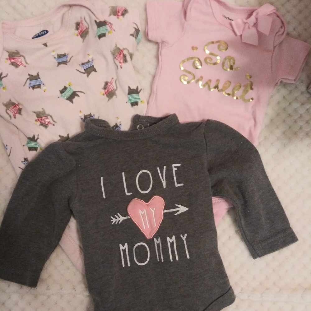 Adorable little girl onesies.